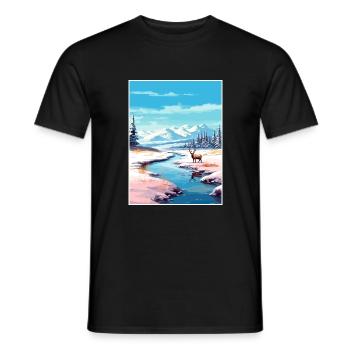 Alaska Vereinigte Staaten Vintage Reiseposter WPA Kunst - Männer T-Shirt - Schwarz - Vorne - AI Model Male 178 light (178cm)