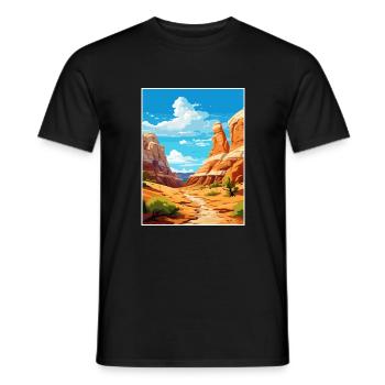 Escalante grand Utah Vintage voyage affiche WPA Art - T-shirt homme - noir - Devant - AI Model Male 178 light (178cm)