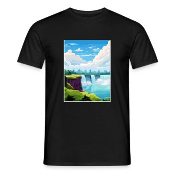 Niagara Falls Kanada Vintage Reiseposter WPA Kunst - Männer T-Shirt - Schwarz - Vorne - AI Model Male 178 light (178cm)