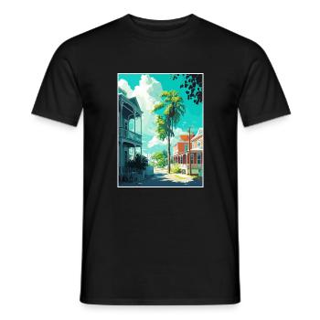 Key West Floride Vintage voyage affiche Souvenir - T-shirt homme - noir - Devant - AI Model Male 178 light (178cm)