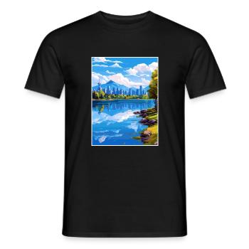 Vancouver Canada Vintage voyage affiche Souvenir - T-shirt homme - noir - Devant - AI Model Male 178 light (178cm)