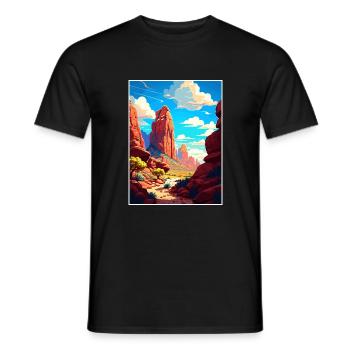 Red Rock Arizona Vintage voyage affiche Souvenir - T-shirt homme - noir - Devant - AI Model Male 178 light (178cm)