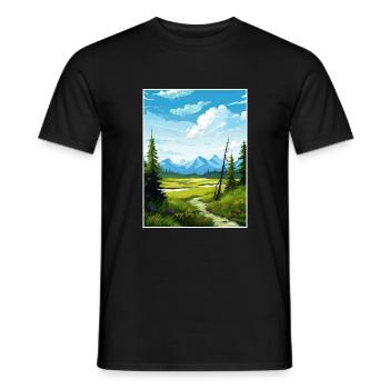 Glennallen Alaska Vintage Travel Poster Souvenir - Men's T-Shirt - black - Front - AI Model Male 178 light (178cm)