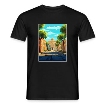 Savannah Georgia Vintage Reiseposter Souvenir - Männer T-Shirt - Schwarz - Vorne - AI Model Male 178 light (178cm)
