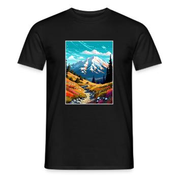 Mount Baldy Texas Vintage Travel Poster Souvenir - Men's T-Shirt - black - Front - AI Model Male 178 light (178cm)