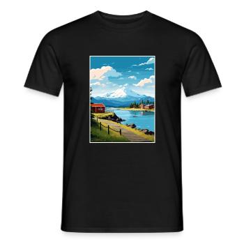 Petersburg Alaska Vintage Travel Poster Souvenir - Men's T-Shirt - black - Front - AI Model Male 178 light (178cm)