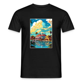 Melbourne Florida Vintage Reiseposter Souvenir - Männer T-Shirt - Schwarz - Vorne - AI Model Male 178 light (178cm)