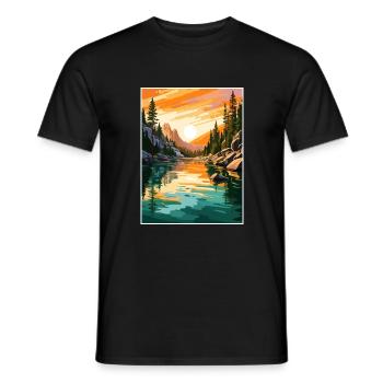 Lake Tahoe Nevada Vintage Travel Poster Souvenir - Men's T-Shirt - black - Front - AI Model Male 178 light (178cm)