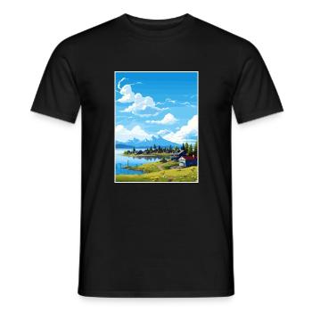 Wasilla Alaska Vintage Reiseposter WPA Souvenir - Männer T-Shirt - Schwarz - Vorne - AI Model Male 178 light (178cm)