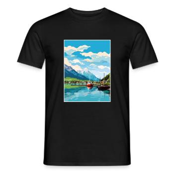 Seward Alaska Vintage Travel Poster WPA Souvenir - Men's T-Shirt - black - Front - AI Model Male 178 light (178cm)