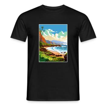 Kauai Hawaii Vintage Travel Poster WPA Souvenir - Men's T-Shirt - black - Front - AI Model Male 178 light (178cm)