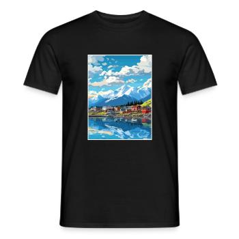 Seward Alaska Vintage Reiseposter WPA Souvenir - Männer T-Shirt - Schwarz - Vorne - AI Model Male 178 light (178cm)