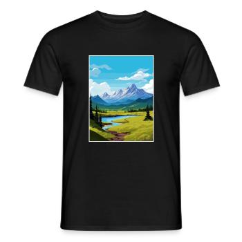 Chugach Alaska Vintage Reiseposter WPA Souvenir - Männer T-Shirt - Schwarz - Vorne - AI Model Male 178 light (178cm)