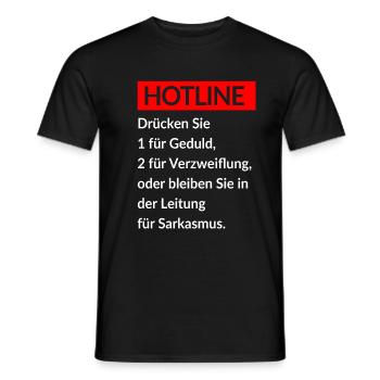Spruch Hotline - Männer T-Shirt - Schwarz - Vorne - AI Model Male 178 light (178cm)