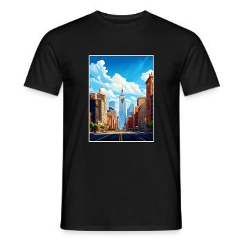 New York State Vintage Reiseposter WPA Souvenir - Männer T-Shirt - Schwarz - Vorne - AI Model Male 178 light (178cm)