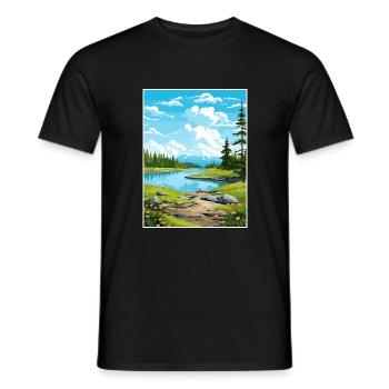 Soldotna Alaska Vintage Travel Poster WPA Souvenir - Men's T-Shirt - black - Front - AI Model Male 178 light (178cm)