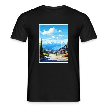 Whistler Canada Vintage Travel Poster WPA Souvenir - Men's T-Shirt - black - Front - AI Model Male 178 light (178cm)