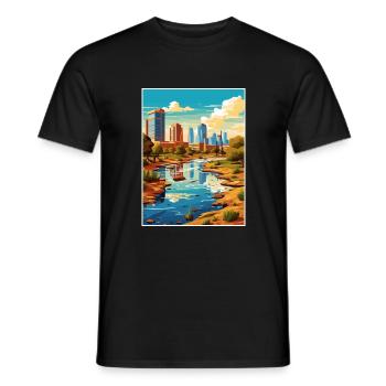 Phoenix Arizona Vintage voyage affiche WPA Souvenir - T-shirt homme - noir - Devant - AI Model Male 178 light (178cm)