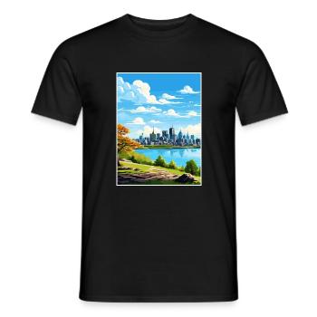 Montreal Canada Vintage Travel Poster WPA Souvenir - Men's T-Shirt - black - Front - AI Model Male 178 light (178cm)
