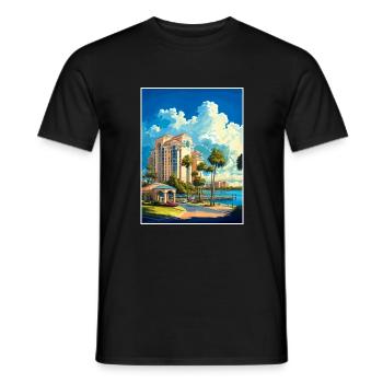 Sarasota Florida Vintage Reiseposter Souvenir - Männer T-Shirt - Schwarz - Vorne - AI Model Male 178 light (178cm)