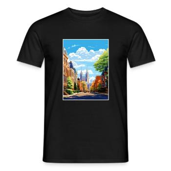Montreal Canada Vintage Travel Poster WPA Souvenir - Men's T-Shirt - black - Front - AI Model Male 178 light (178cm)