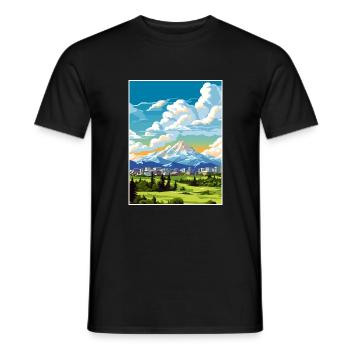 Anchorage Alaska Vintage Travel Poster Souvenir - Men's T-Shirt - black - Front - AI Model Male 178 light (178cm)