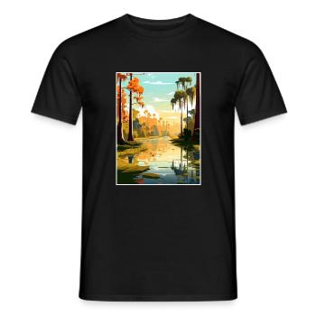 Caddo Lake Texas Vintage voyage affiche Souvenir - T-shirt homme - noir - Devant - AI Model Male 178 light (178cm)