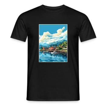 Ketchikan Alaska Vintage Travel Poster Souvenir - Men's T-Shirt - black - Front - AI Model Male 178 light (178cm)
