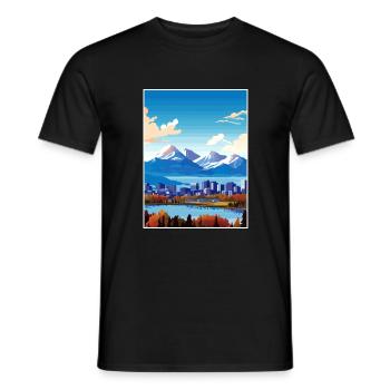 Anchorage Alaska Vintage Travel Poster Souvenir - Men's T-Shirt - black - Front - AI Model Male 178 light (178cm)