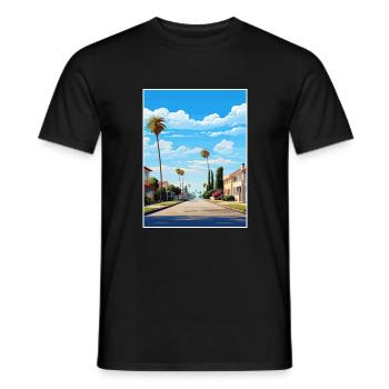 Ventura Californie Vintage voyage affiche Souvenir - T-shirt homme - noir - Devant - AI Model Male 178 light (178cm)