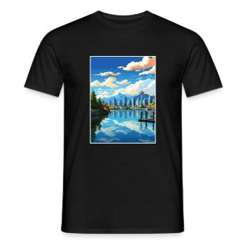 Vancouver Canada Vintage voyage affiche Souvenir - T-shirt homme - noir - Devant - AI Model Male 178 light (178cm)