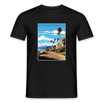 Ventura Californie Vintage voyage affiche Souvenir - T-shirt homme - noir - Devant - AI Model Male 178 light (178cm)