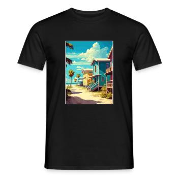 Fort Myers Florida Vintage Travel Poster Souvenir - Men's T-Shirt - black - Front - AI Model Male 178 light (178cm)