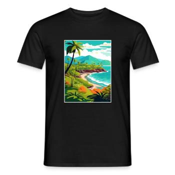 Kailua Kona Hawaii Vintage Travel Poster Souvenir - Men's T-Shirt - black - Front - AI Model Male 178 light (178cm)