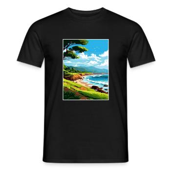 Kaena Point Hawaï Vintage voyage affiche Souvenir - T-shirt homme - noir - Devant - AI Model Male 178 light (178cm)
