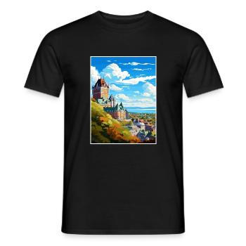 Québec Canada Vintage voyage affiche WPA Souvenir - T-shirt homme - noir - Devant - AI Model Male 178 light (178cm)