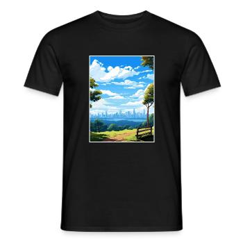 Mont Foulque Tha Australie Vintage Affiche de voyage WPA - T-shirt homme - noir - Devant - AI Model Male 178 light (178cm)