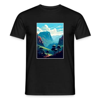 Blue Mountains Australie Vintage voyage affiche WPA - T-shirt homme - noir - Devant - AI Model Male 178 light (178cm)