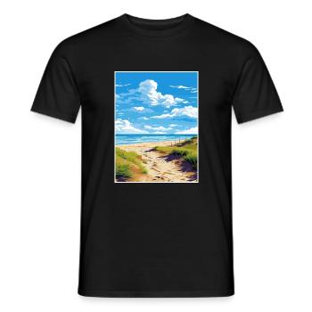 Foxton Beach Neuseeland Vintage Reiseposter WPA - Männer T-Shirt - Schwarz - Vorne - AI Model Male 178 light (178cm)