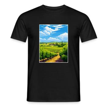 Barossa Valley Australie Vintage voyage affiche WPA - T-shirt homme - noir - Devant - AI Model Male 178 light (178cm)
