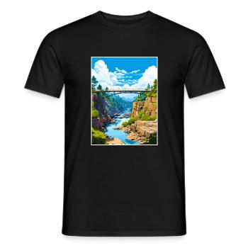 Katarakt Schlucht Australien Vintage Reiseposter WPA - Männer T-Shirt - Schwarz - Vorne - AI Model Male 178 light (178cm)