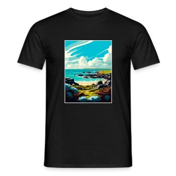 Phillip Island Australie Vintage Travel Poster WPA - T-shirt homme - noir - Devant - AI Model Male 178 light (178cm)