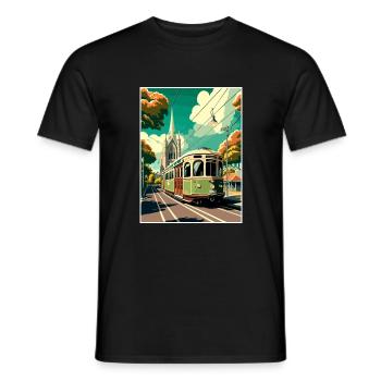 Christchurch Nouvelle-Zélande Vintage Travel Poster WPA - T-shirt homme - noir - Devant - AI Model Male 178 light (178cm)