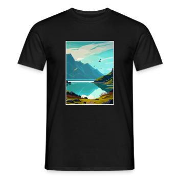 Milford Sound Neuseeland Vintage Reiseposter - Männer T-Shirt - Schwarz - Vorne - AI Model Male 178 light (178cm)