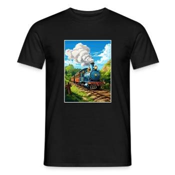 Puffing Billy Railway Vintage Affiche de voyage WPA - T-shirt homme - noir - Devant - AI Model Male 178 light (178cm)