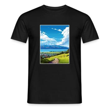 Kaikoura Nouvelle-Zélande Nz Vintage Travel Poster WPA - T-shirt homme - noir - Devant - AI Model Male 178 light (178cm)
