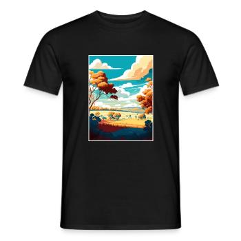 Hunter Valley Australie Vintage voyage affiche WPA - T-shirt homme - noir - Devant - AI Model Male 178 light (178cm)