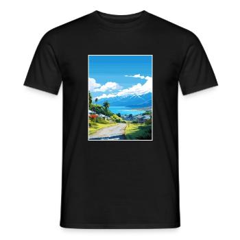 Kaikoura Nouvelle-Zélande Nz Vintage Travel Poster WPA - T-shirt homme - noir - Devant - AI Model Male 178 light (178cm)
