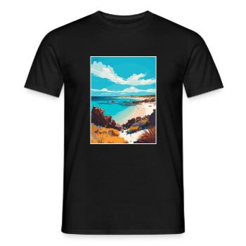 Margaret River Australie Vintage voyage affiche WPA - T-shirt homme - noir - Devant - AI Model Male 178 light (178cm)