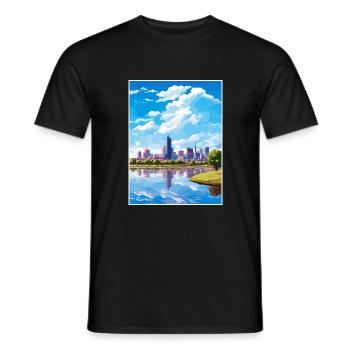 Melbourne Australien Deko Vintage Reiseposter WPA - Männer T-Shirt - Schwarz - Vorne - AI Model Male 178 light (178cm)